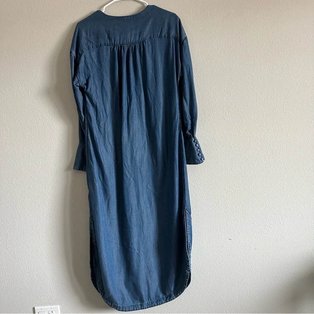 Free People Dress 8 Blue Long Sleeve Midi